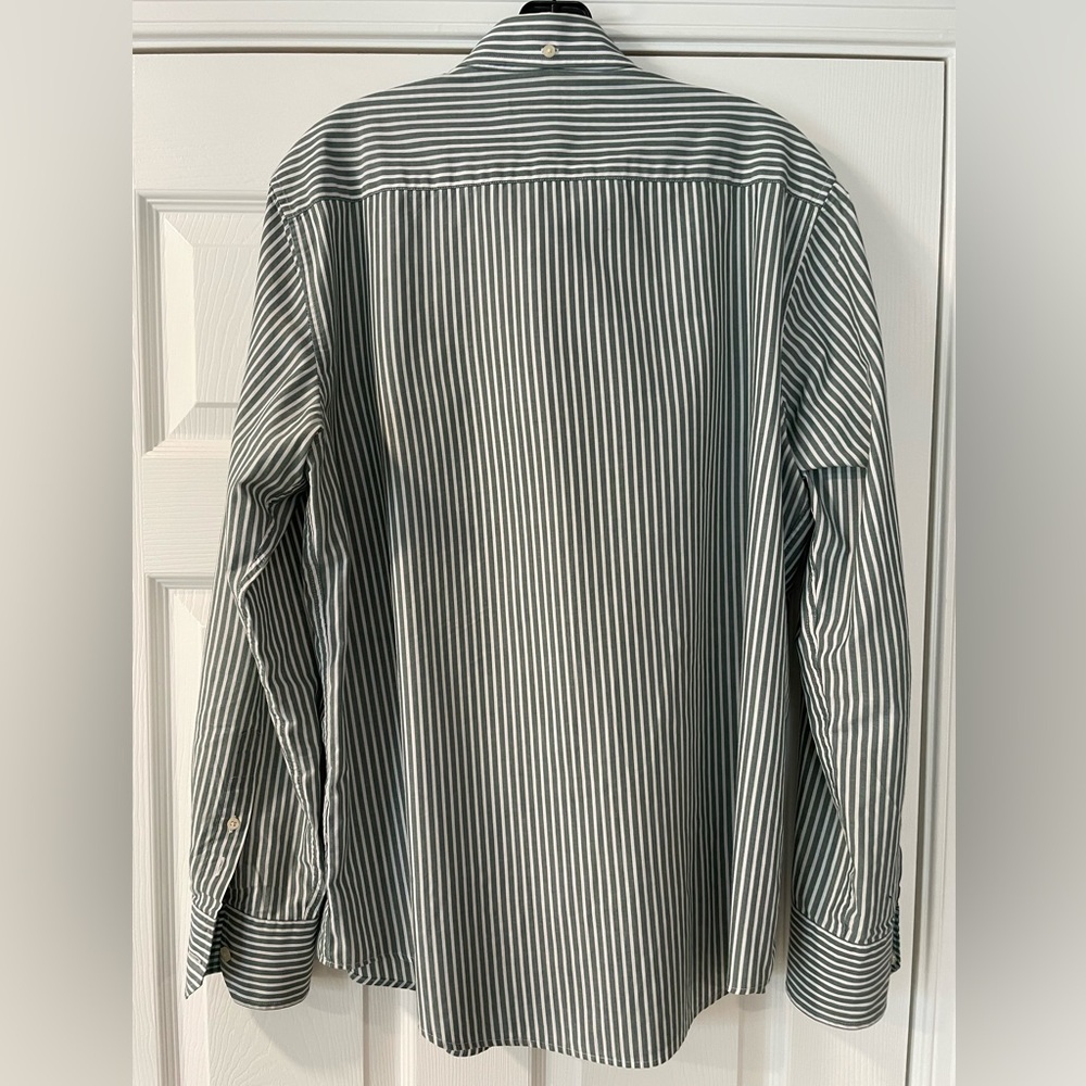 Ben Sherman Casual Shirt with Green and White Stripes XL - Picture 3 of 3